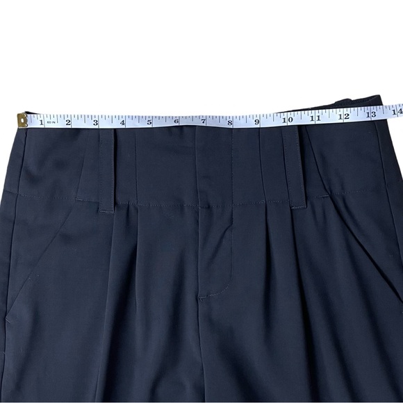 Alice + Olivia Employed Cuffed Wool Pleated Trouser Cropped Quiet Luxury Pants - Picture 3 of 9